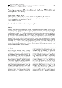 Physiological Response of &lt;Emphasis Type="Italic"&gt;Spisula Subtruncata