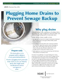 Plugging Home Drains to Prevent Sewage Backup AE1476