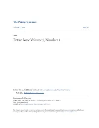 Entire Issue Volume 5, Number 1