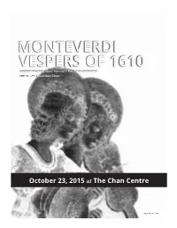 Monteverdi Programme For