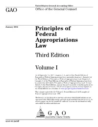 Principles of Federal Appropriations