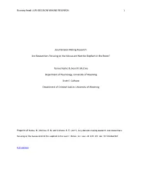 Running Head: JURY DECISION MAKING RESEARCH 1