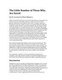 The Little Number of Those Who Are Saved (St. Leonard of Port Maurice)