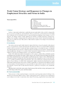 Trade Union Strategy and Responses to Changes in Employment Structure and Forms in India