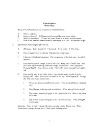 1 Class 6 Outline Water Class I. Recap of Acid Rain Issues And