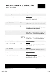 Melbourne Program Guide