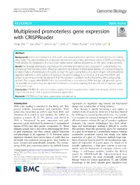 Multiplexed Promoterless Gene Expression with Crispreader Hengji Zhan1,2†, Qun Zhou1,2†, Qunjun Gao1,2†, Jianfa Li1,2†, Weiren Huang1,2* and Yuchen Liu1,2*