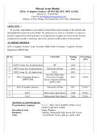 Shivaji Arun Shinde [M.Sc