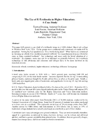 The Use of E-Textbooks in Higher Education: a Case Study