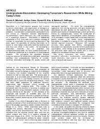 Undergraduate Biocuration: Developing Tomorrow’S Researchers While Mining Today’S Data