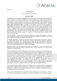 ACACIA-Operational Update.Pdf