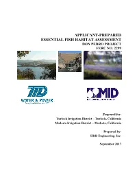 Applicant-Prepared Essential Fish Habitat Assessment Don Pedro Project Ferc No