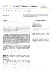 Can We Treat Atopic Dermatitis Without Using Corticosteroids?