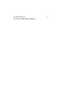 Lecture Notes of the Unione Matematica Italiana