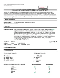 Local Historic Property Designation Report