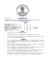 NOTES 1. Hon'ble DB-I Will Not Assemble Today. 2. Urgent