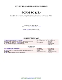 Prodigy Communications Corp