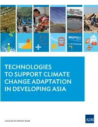 Technologies to Support Climate Change Adaptation in Developing Asia