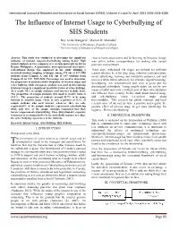 The Influence of Internet Usage to Cyberbullying of SHS Students