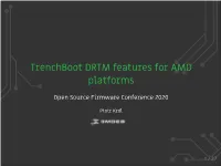 Trenchboot DRTM Features for AMD Platforms
