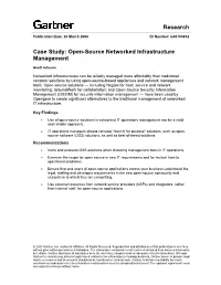 Case Study: Open-Source Networked Infrastructure Management