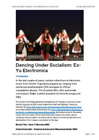 Dancing Under Socialism: Ex-Yu Electronica | Norient.Com 25 Sep 2021 22:47:34
