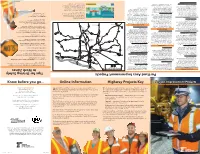 Highway Projects Key Online Information Summer 2020 Know