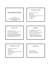 Host Identity Protocol