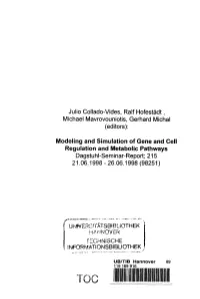 Julio Collado-Vides, Ralf Hofestadt, Michael Mavrovouniotis, Gerhard Michal (Editors)