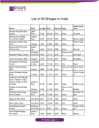 List of 85 Bridges in India
