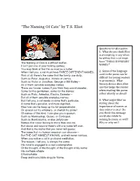 “The Naming of Cats” by T.S. Eliot