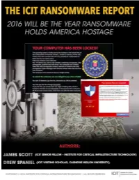 2016 ICIT Ransomware Report