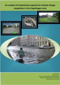 An Analysis of Institutional Capacity for Climate Change Adaptation in the Copenhagen Area