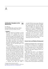 Archimedes: Reception in the Renaissance