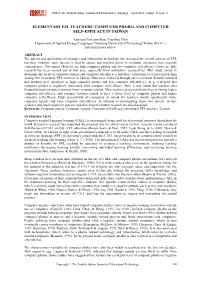 Elementary EFL Teachers' Computer Phobia and Computer Self