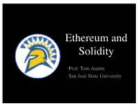 Ethereum and Solidity
