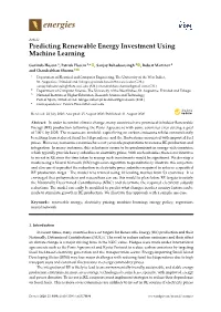 Predicting Renewable Energy Investment Using Machine Learning