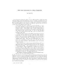 THE LIAR PARADOX IS a REAL PROBLEM 1 I Recently Wrote a Book