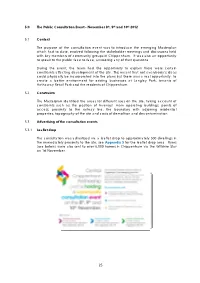 5.0 the Public Consultation Event - November 8Th, 9Th and 10Th 2012