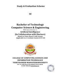 Bachelor of Technology Computer Science & Engineering