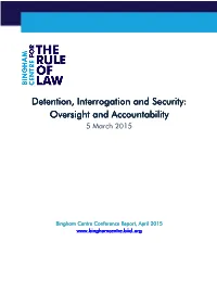 Detention, Interrogation and Security