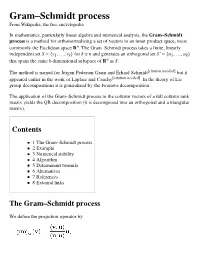 Gram–Schmidt Process from Wikipedia, the Free Encyclopedia