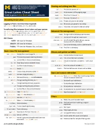 Great Lakes Cheat Sheet Less File Prints Content of File Page by Page Guide to General L Inux (Bash) a Nd S Lurm C Ommands Head File Print First 10 Lines of File
