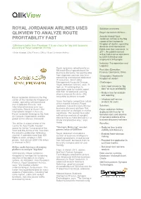 Royal Jordanian Airlines Uses Qlikview to Analyze Route