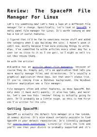 The Spacefm File Manager for Linux
