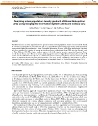 Analyzing Urban Population Density Gradient of Dhaka Metropolitan Area Using Geographic Information Systems (GIS) and Census Data