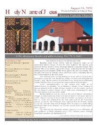 HOLY NAME of JESUS SCHOOL Parents Are Expected to Attend an Information and Instruction Phone: 717-657-1704 Session Before the Baptism of the Child