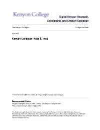 Kenyon Collegian College Archives