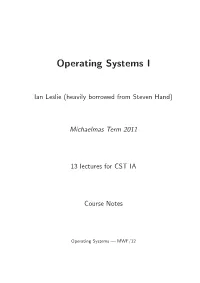 Operating Systems I