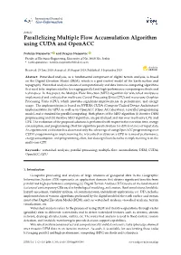 Parallelizing Multiple Flow Accumulation Algorithm Using CUDA and Openacc